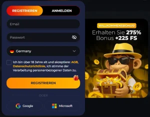 OroGG Casino Anmeldeformular